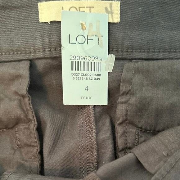 LOFT Petite Chino Pants Women’s Size 4P Navy Blue Stretch Cotton Mid Rise - Picture 3 of 6